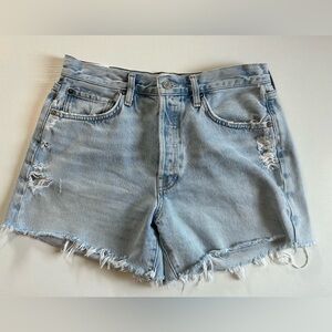 Agolde Parker Long Distressed Shirts 28 100% Organic Cotton Button Fly